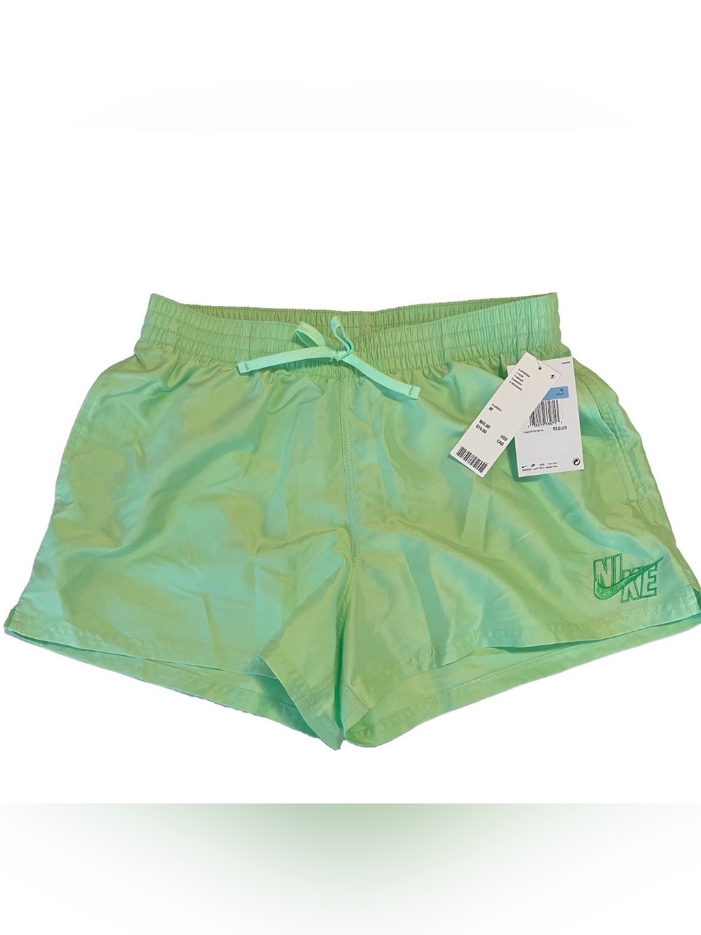 Nike Shorts Men Volley 3” Medium NWT Vapor Green Lined Pockets Embroidered